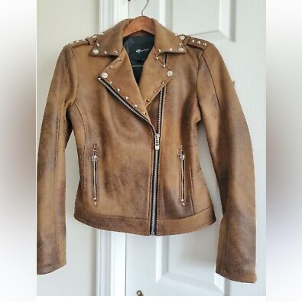 🆕 AFFLICTION RUMORS STUDDED VEGAN LEATHER JACKET